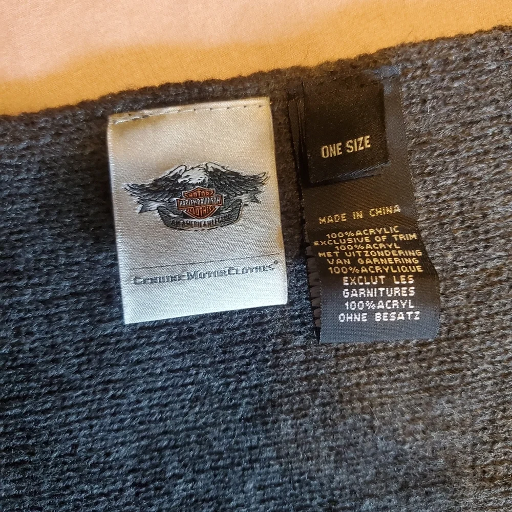 Mens Harley Davidson gray Knit scarf